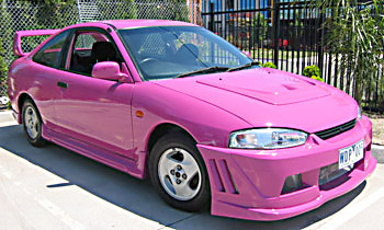 Mitsubishi on Hot Pink Mitsubishi Lancer Coupe 1998   Pinkcarauction